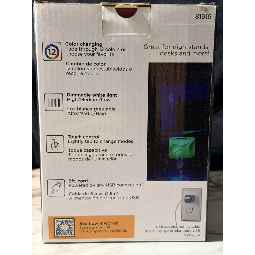 NIB~TABLETOP LAMP COLOR CHANGING LIGHTS 12‎ CHOICES TOUCH CONTROL(2873)
